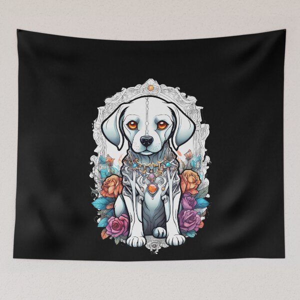 Item preview, Cute Gothic White Dog Skeleton Art designed and sold by Mechanical-Artt.