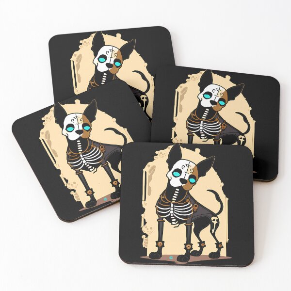 Item preview, Whimsical Black Dog Skeleton Art designed and sold by Mechanical-Artt.
