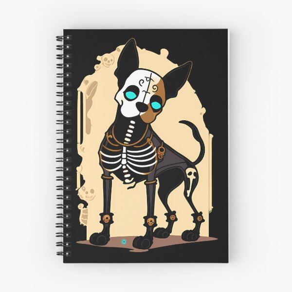 Item preview, Whimsical Black Dog Skeleton Art designed and sold by Mechanical-Artt.