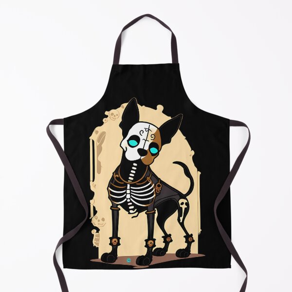 Item preview, Whimsical Black Dog Skeleton Art designed and sold by Mechanical-Artt.
