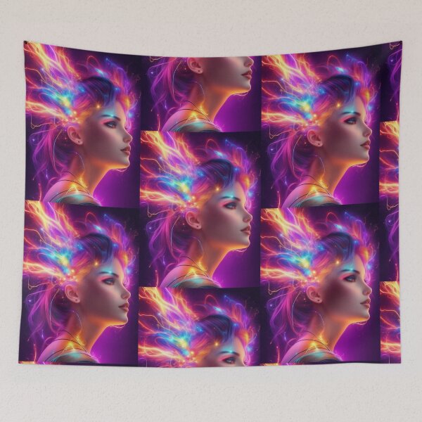 Item preview, ANIME STYLE , NEON GIRL, T-SHIRT DESIGN designed and sold by AyushAIImage01.