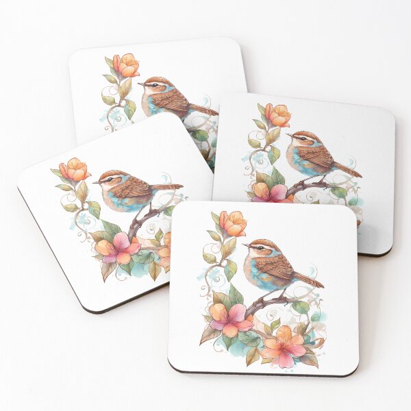 Item preview, Floral Fantasy with Carolina Wren designed and sold by Mechanical-Artt.