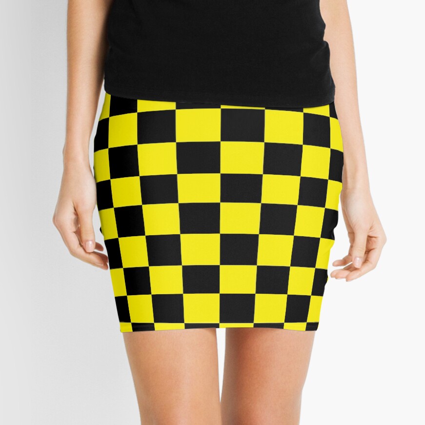 Checkered pencil 2024 skirt yellow