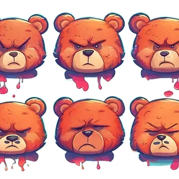 Artwork thumbnail, grumpy teddy bear meme set by Rrrmin