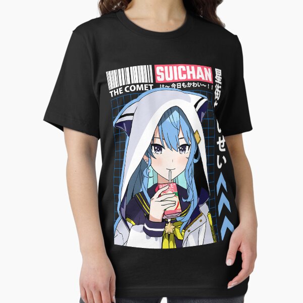 Vista previa del artículo con la obra «Hololive Hoshimachi Suisei con capucha», diseñado y vendido por DazzleStoreArt.