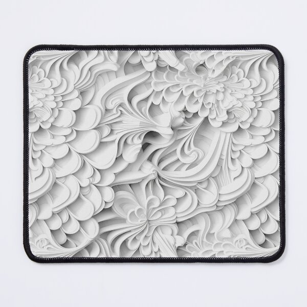 Item preview, White 3D Floral Abstract Floral Pattern designed and sold by Sturdust.
