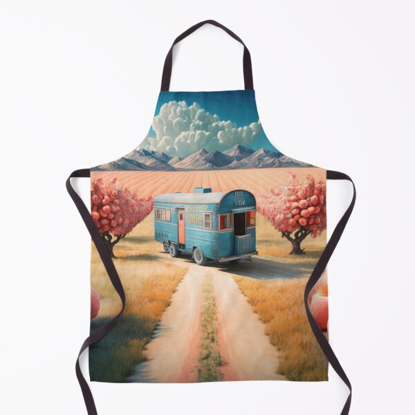 Item preview, Rural Landscape with Peach Orchard and Trailer designed and sold by Shannon Hilson.