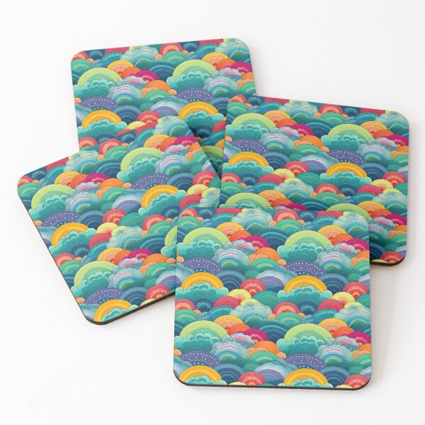 Item preview, Boho Rainbows Seamless Pattern designed and sold by paintedkat.