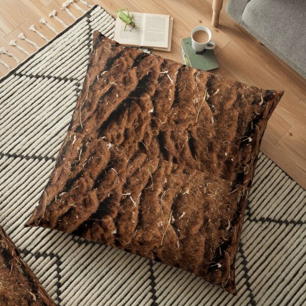 Brown Sheep Wool Floor Pillow