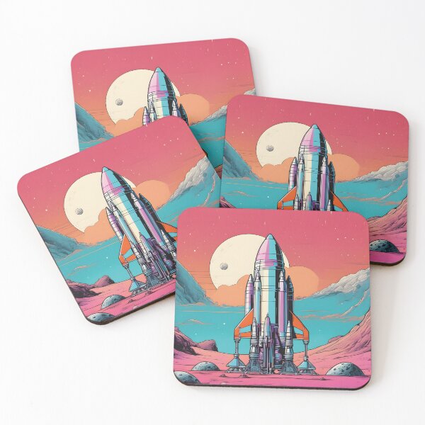 Item preview, colorful rocket, 80s, retro, cosmos designed and sold by Mauswohn.