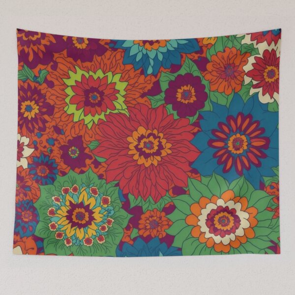 Item preview, Flower Power Colourful Flower Pattern designed and sold by druidwolfart.