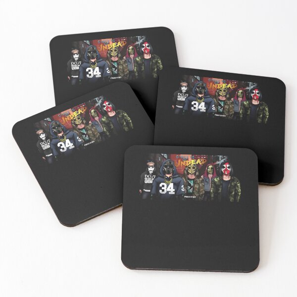 Item preview, Hollywood Undead comic style house party livestream art designed and sold by MushroomsTeal.