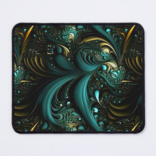 Item preview, Teal & Gold Surreal Fractal Micro Flora Pattern designed and sold by Sturdust.