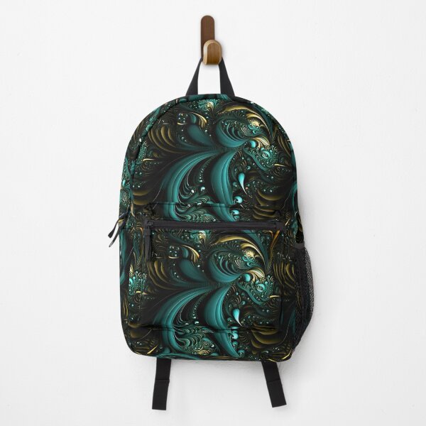 Item preview, Teal & Gold Surreal Fractal Micro Flora Pattern designed and sold by Sturdust.