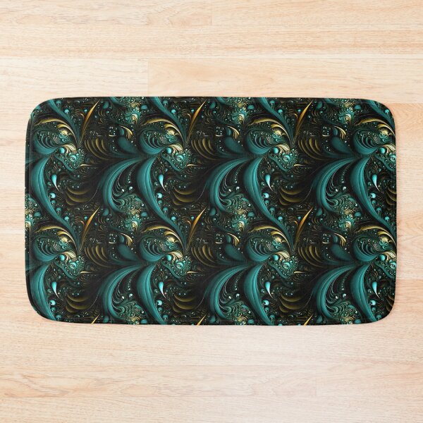 Item preview, Teal & Gold Surreal Fractal Micro Flora Pattern designed and sold by Sturdust.