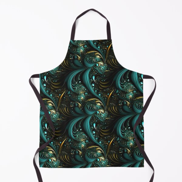 Item preview, Teal & Gold Surreal Fractal Micro Flora Pattern designed and sold by Sturdust.