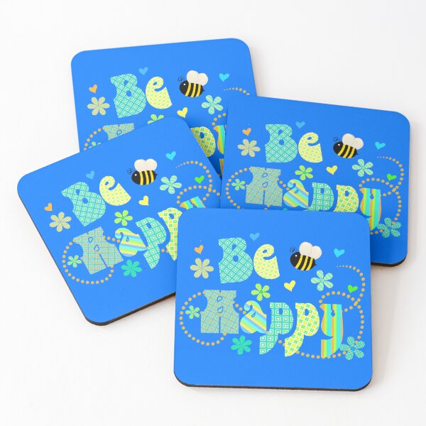 Item preview, Bee (be) Happy Colorful Artwork Typography designed and sold by Alondra.