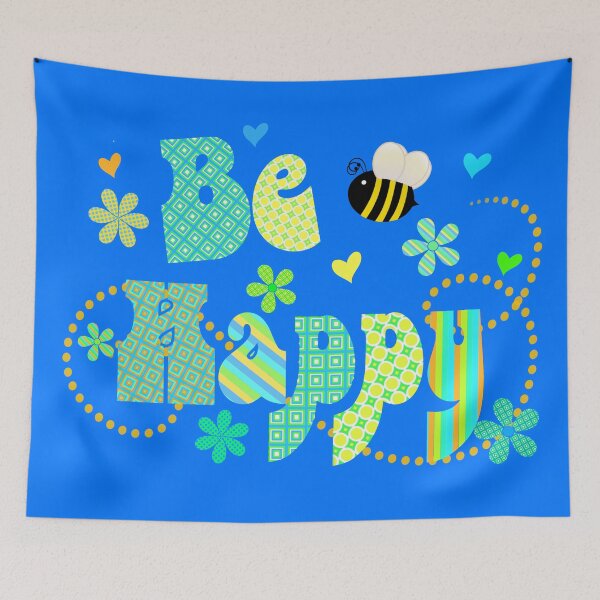 Item preview, Bee (be) Happy Colorful Artwork Typography designed and sold by Alondra.