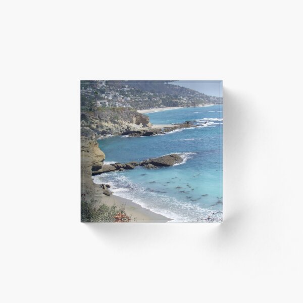 California Beach Scene With Natural Arch Acrylic Block