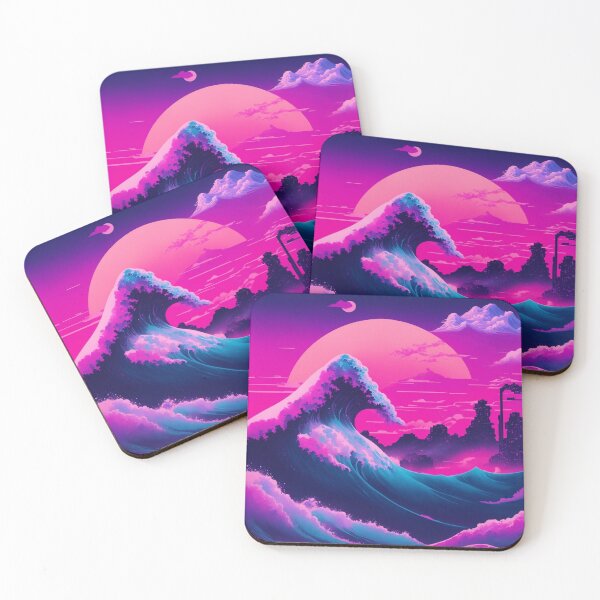 Item preview, Synthwave Odyssey: The Great Wave of Kanagawa Meets Cyber City designed and sold by RedArtG09.