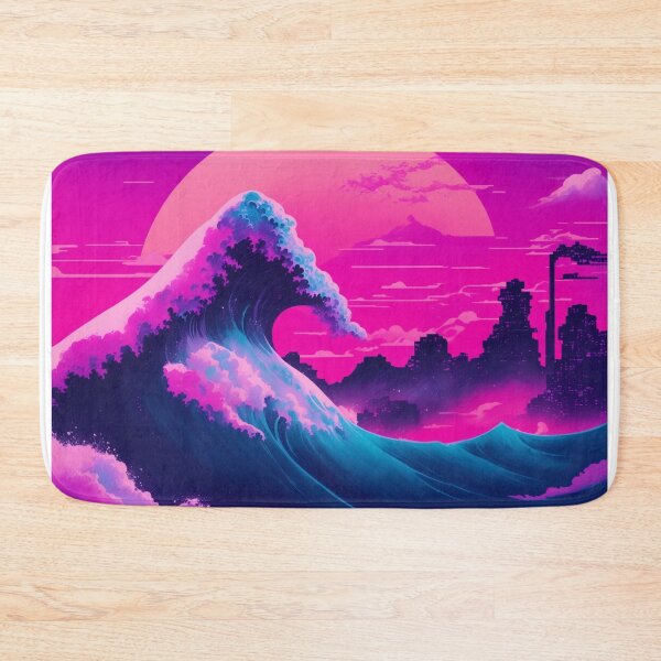 Item preview, Synthwave Odyssey: The Great Wave of Kanagawa Meets Cyber City designed and sold by RedArtG09.