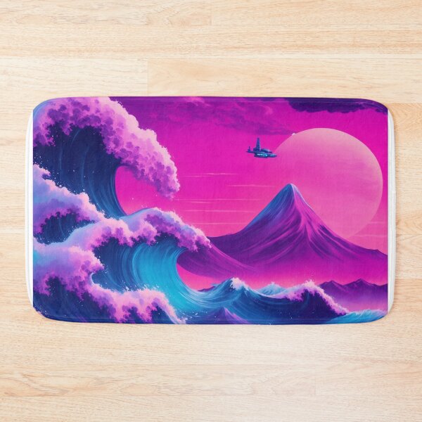Item preview, Neon Horizons: Synthwave Space Collides with The Great Wave designed and sold by RedArtG09.