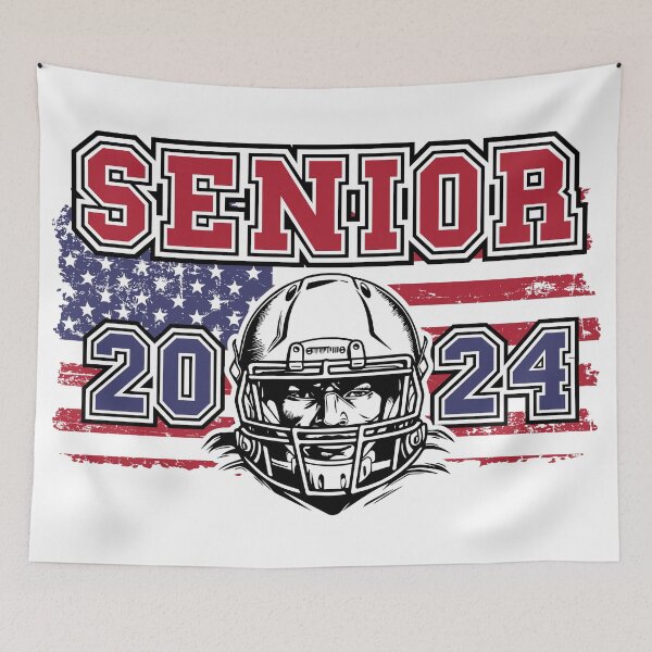 Item preview, Retro Senior 2024 Football player Student Gift Us Flag  designed and sold by HomeCoquette.