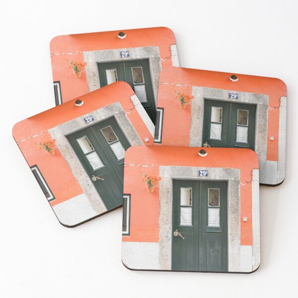 Item preview, Lisbon Door 29 Orange Wall Charm designed and sold by PhotosByVille.
