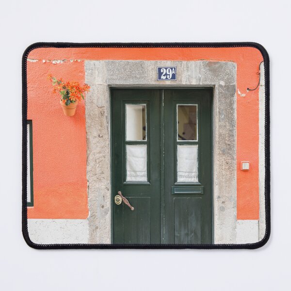 Item preview, Lisbon Door 29 Orange Wall Charm designed and sold by PhotosByVille.