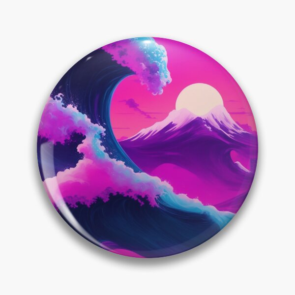 Item preview, Retrowave Voyage: The Great Wave and Synthwave Cityscape designed and sold by RedArtG09.