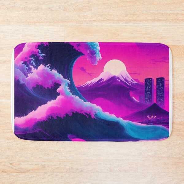 Item preview, Retrowave Voyage: The Great Wave and Synthwave Cityscape designed and sold by RedArtG09.