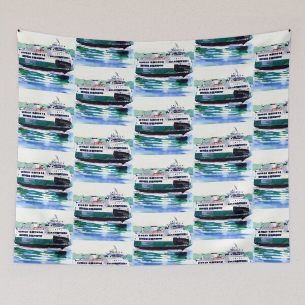 Item preview, Ferry to Whidbey Island in watercolor designed and sold by Naomi Gutierrez Parrish.