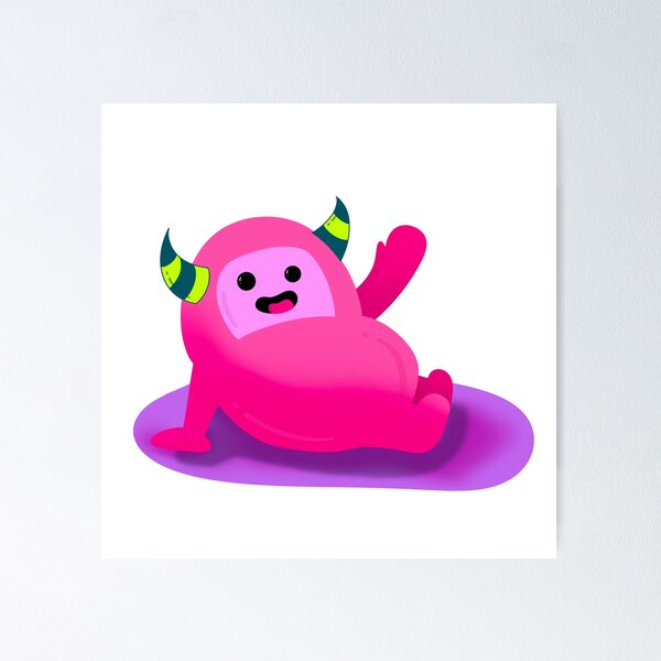 Item preview, happy pink monster designed and sold by stupidpotato1.