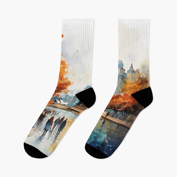 Item preview,  Sydney Australia watercolor pattern designed and sold by PutsGroup.