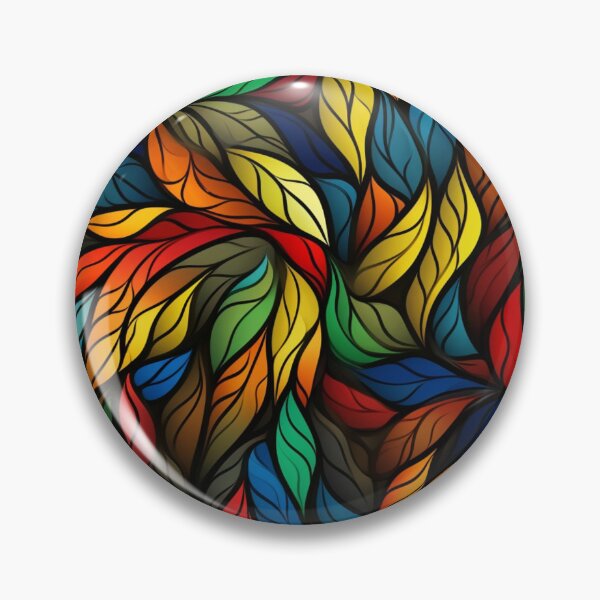 Item preview, Colorful fantasy pattern red yellow blue green turquoise black ornament leaves designed and sold by G-M-Designs.