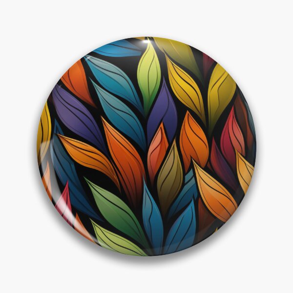 Item preview, Colorful fantasy pattern red yellow blue green turquoise black ornament leaves designed and sold by G-M-Designs.