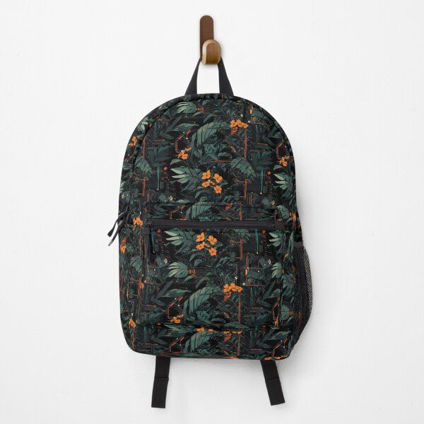 Item preview, Seamless Techno-Botanical Pattern orange-green designed and sold by Semagy.