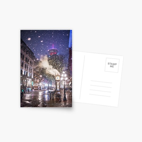 Gastown Vancouver Snow Postcard