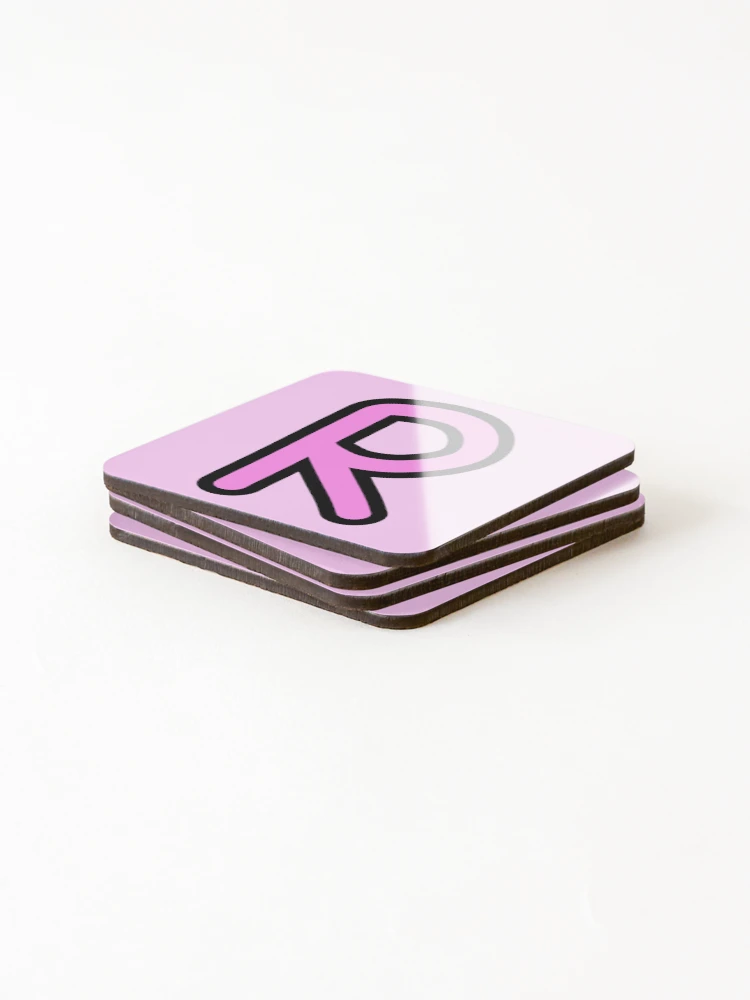 Thumbnail 4 of 5, Coasters (Set of 4), Pink R initial designed and sold by Charlottieloux.
