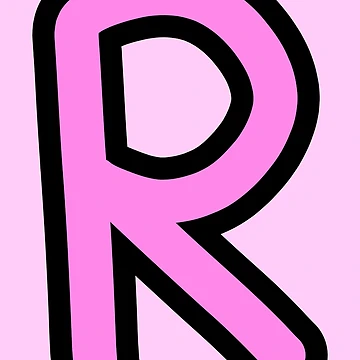 Artwork thumbnail, Pink R initial by Charlottieloux