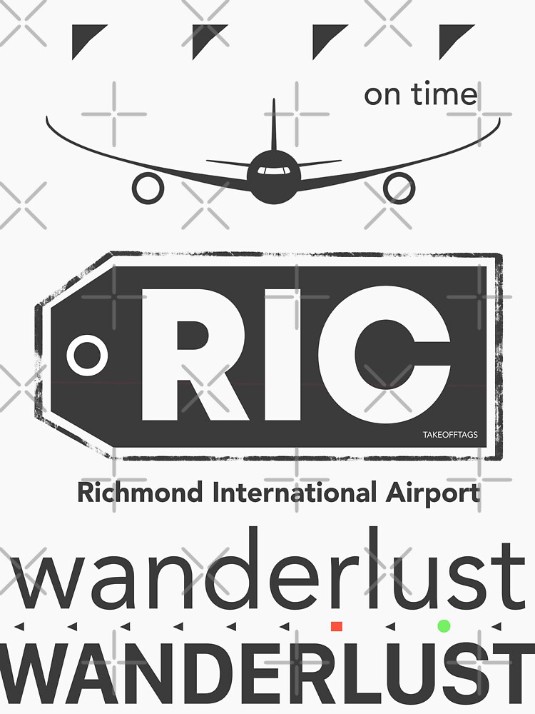 "RIC Richmond airport code" Sticker by Aviators Redbubble