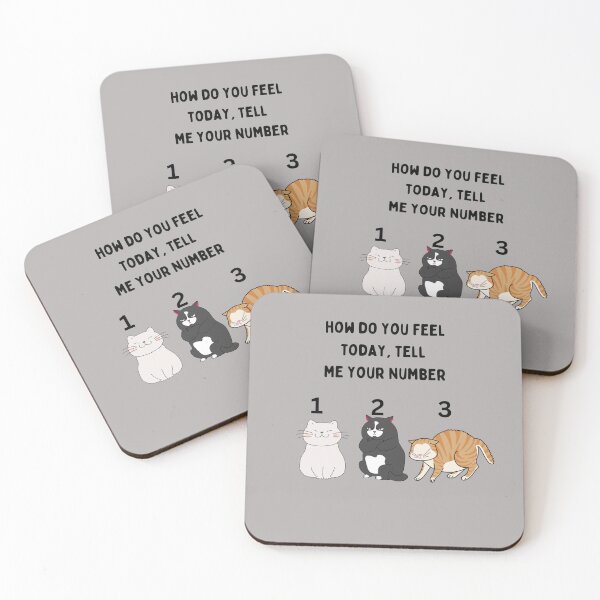 Item preview,  how do you feel today, tell me your number designed and sold by CuteCatsCoffee.