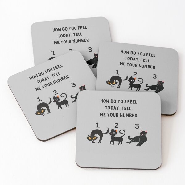 Item preview, how do you feel today, tell me your number designed and sold by CuteCatsCoffee.
