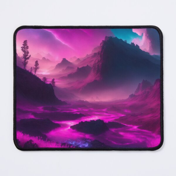 Item preview, The Luminescent Frontier: A Vision of Glowing Peaks and Celestial Cities designed and sold by RedArtG09.