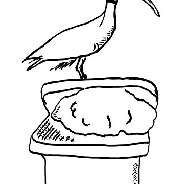 Artwork thumbnail, Bin Chicken Line Art by Luke Simshauser