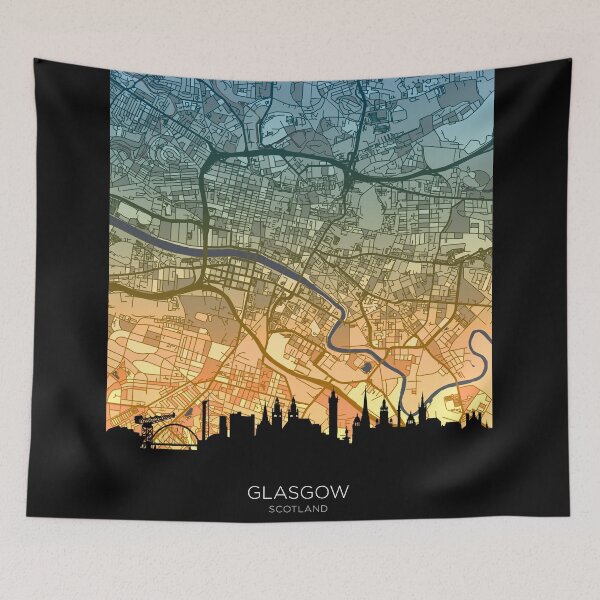 Item preview, Glasgow Skyline Map designed and sold by ArtPrints.