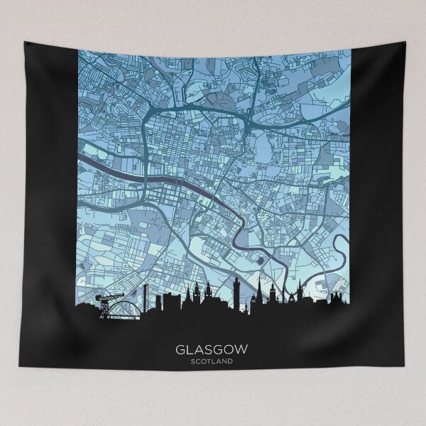 Item preview, Glasgow Skyline Map designed and sold by ArtPrints.