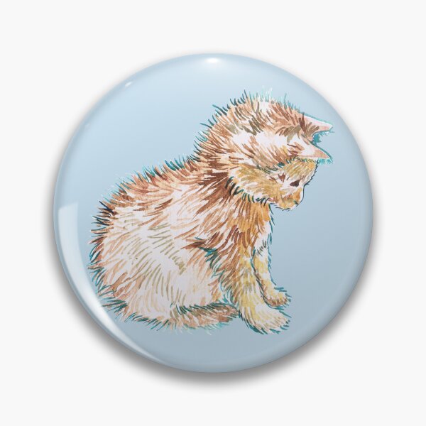 Item preview, Cute and fluffy kitten - watercolor painting designed and sold by Blue-Paint.