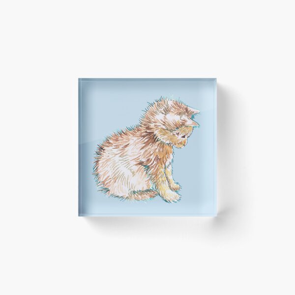 Item preview, Cute and fluffy kitten - watercolor painting designed and sold by Blue-Paint.