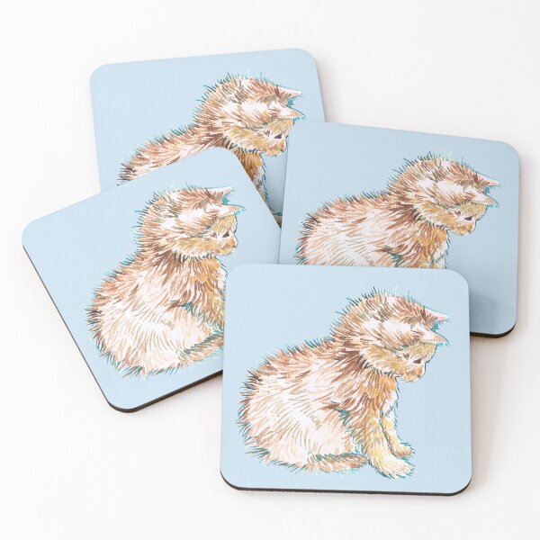 Item preview, Cute and fluffy kitten - watercolor painting designed and sold by Blue-Paint.